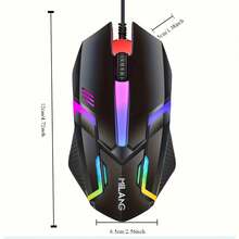 1pcs Multi-Color RGB Wired USB Mouse, Keyboard And Mouse, Keyboard, PC Gaming, Office Desk Accessories For Desktop Laptop - View 6