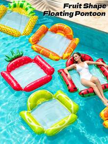 4-In-1 Inflatable Water Hammock Float, Fruit Theme Pool Raft With Breathable Mesh, Comfortable Floating Chair For Swimming Pool, Beach And Backyard Water Activities - Multicolor - View 3