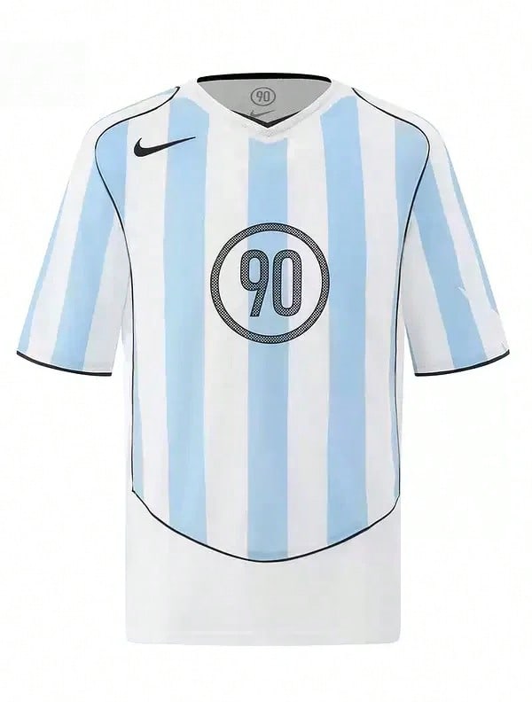 Nike Men's Summer Total 90 Quick-Dry Breathable Football Jersey Sports T-Shirt - Blue and White - View 2