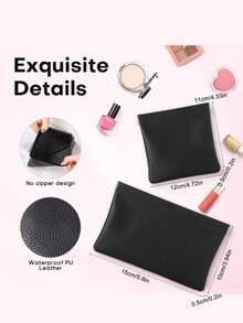 MIYIN 1pc Soft PU Coin Purse Auto-Closing Cable Organizer Bag Data Cable Protective Sleeve Squeeze Top Earphone Charger Storage Pouch Daily Carry Travel Essential - Apricot - View 12