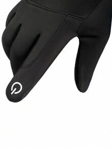 1 Pair Thermal Lined Warm Motorcycle Winter Riding Gloves, Full Finger Touchscreen Compatible, Suitable For Autumn/Winter Riding, Skiing, Outdoor Sports, Spring Gift For Family And Friends - Black Rib - View 7