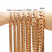 16mm Miami Cuban Link Necklace, 316L Stainless Steel Chains For Men, Handmade Solid Hip Hop Jewelry, Ideal Gift For Men, Valentine's Day, Birthday - 16毫米(0.62吋) - 查看 2