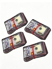 1pc/2pcs/3pcs/4pcs Roll Of Drug Money Patch Hip Hop Culture Embroidered Iron On - Multicolor - View 13