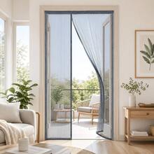 Magnetic Screen Door, Two-Way Opening - Gray Auto-Closing Mosquito Net Door, Pet-Friendly Insect Screen, Reinforced Edges, Breathable Mesh, Suitable For Patio/Balcony/Entryway/Bedroom, Multiple Sizes - - - View 2