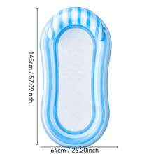 1pc Inflatable Lounge Chair, Inflatable Floating Bed, Dual-Color Patchwork Design, With Pillow, Suitable For Water, Beach, Seaside, Swimming Pool, Theme Party, Water Inflatable Float, Water Resting Seat, Pool Inflatable Float, Pool Raft, Air Pump Sold Separately - Multiple Styles - View 11