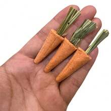 Hamster Chew Toys & Snacks Set: Carrot & Strawberry Flavored Chew Stones, Hamster Dried Grass Snacks (Decorative & Functional) - Orange - View 11