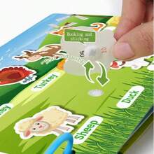 1pc Reusable Interactive Children Learning Cognitive Busy Book With Animal And Letter Matching Stickers, Enhances Hands-On Ability And Development, Teacher Supplies. Montessori Toys. Best Gift For Kids. - 彩色 - 查看 5