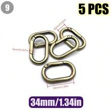 HSDOUBLE 5pcs Oval Metal Spring Hook Keychains, Suitable For Keyring Lanyards, Pet Collar Buckles, Wallet Keyring Replacement Parts - 5pcs - View 39