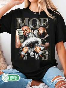 Mo3_Rapper_Bootleg_Tee_Mo3_Retro_Bootleg_T-Shirt,_Texas_Rapper_Graphic_Tee - 黑色 - 查看 1