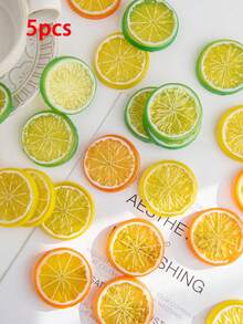 5/10pcs Artificial Plastic Lemon Slices, Suitable For Spring Wedding, Mother's Day, Valentine's Day, Vase Decoration, Also Suitable For Home, Restaurant, Bedroom, Birthday Party And Outdoor Garden. - Multicolor - View 14