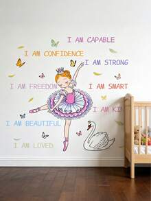 Swan Dancing Girl Butterfly Wall Sticker Self-Adhesive Home Decorative Background Wall Art Sticker Suitable For Children's Room - Multicolor - View 13