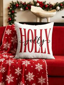 1/4pcs New Christmas Pattern Pillowcase, Christmas-Themed Throw Pillow Cover, Decorative Pillow Cover, Square Pillowcase, Christmas Decoration, Suitable For Living Room, Sofa, And Bedroom Party Decor, Pillow Insert Not Included 18x18 Inches - Multicolor - View 6