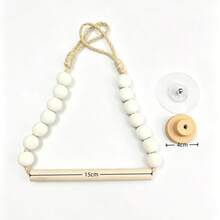 No-Drill Toilet Paper Holder, Rustic Style With Rope And Wooden Ball Decor, Adhesive Mount Toilet Paper Rack, Bathroom Accessory - View 7