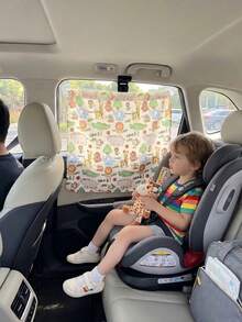 Cartoon Car Seat Sunshade, Suction Cup Side Window Privacy Shade, Cute Animal Car Suction Cup Side Window Privacy Sunshade | Essential Baby Travel Car UV Protection Sunshade - Multicolor - View 3