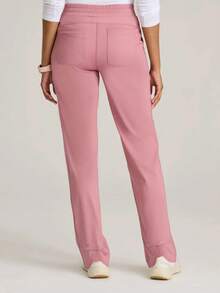 Frühling/Sommer Mehr-Taschen-Hose, Damen Lässig Jogger Hose für die Arbeit, bequeme Lässig Laufhose Rosa - Pink - Übersicht 2