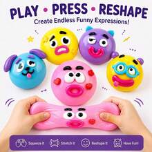 1 buah Mainan Squishy Wajah Hantu, Set Mainan Squishy Lucu Acak, Mainan Penghilang Stres dengan Tema Ekspresi Campuran, Cocok untuk Anak-anak dan Dewasa, Hadiah Wisuda yang Luar Biasa (Pengiriman Acak) - MultiWarna - View 4