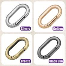 HSDOUBLE 5pcs Oval Metal Spring Hook Keychains, Suitable For Keyring Lanyards, Pet Collar Buckles, Wallet Keyring Replacement Parts - 5pcs - View 6