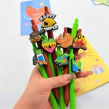 30pcs Creative Camping Leisure Ballpoint Pens, Random Patterns, Smooth Writing, Comfortable Grip, Holiday Party Gifts, Casual Beach, Student Teacher Office Staff Essential, Back To School Season, Perfect Treasure Gift For Friends - Sets - View 5
