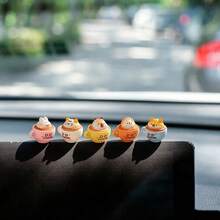 5件組創意可愛動物咖啡杯拿鐵藝術車用與桌面裝飾品，DIY車內辦公室書桌電腦螢幕裝飾配件 - 動物咖啡杯 - 查看 3