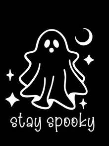 1件 Stay Spooky 幽靈乙烯貼紙－自黏半啞光萬聖節貼紙，適用於汽車、筆電、水壺，單次使用不對稱造型 - Stay Spooky - 查看 8