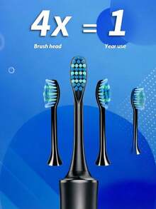 SKYWORTH 成人聲波電動牙刷，40,000 VPM 深層清潔，含 4 個替換刷頭，6 種清潔模式，USB 快充（4 小時）與 30 天電池續航 - 彩色 - 查看 11