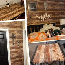 Rustic Wood Plank Peel And Stick Wallpaper 1 Roll 45cm*5m, Vintage Distressed Brown Wooden Contact Paper, Removable Self Adhesive Wall Sticker For Living Room Bedroom Accent Wall - Spliced Wood Boards - View 4