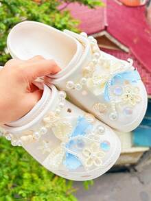 18件套多彩鞋饰（珍珠渐变蝴蝶结、海星、贝壳、花朵），可爱甜美，适合春夏女鞋、凉鞋、拖鞋、沙滩鞋、花园鞋，DIY装饰配件，理想的时尚单品，节日/生日/派对礼物 - 彩色 - 查看 6