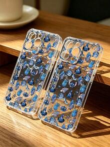 1 unidad Patrón de iconos de personajes de  azules Funda para GALAXY S24,Esquinas con airbag antichoque reforzado, tarjetero oculto trasero para tarjetas y carnets. Cuenta con diseño elegante, ideal para uso diario y viajes. - transparente (transparente) - Ver 5