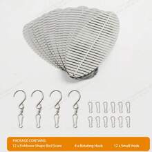 12件組 3D反光鳥類驅趕器－風力驅動，無需電力－優雅金屬旋轉裝飾品，適用於花園、露台、農場裝飾－有效驅趕鴿子等鳥類，鳥類驅趕器 - 魚骨 - 查看 4