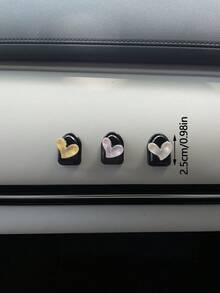3個/6個裝愛心造型迷你車用掛鉤，高級優雅車內掛鉤，極簡愛心配件，ABS自黏式前置控制台收納掛鉤，卡通便利迷你奢華掛鉤，多功能隱形無痕車用掛鉤 - A - 查看 3