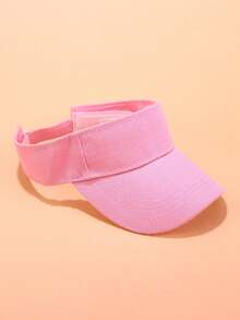 1pc Kids Visor Sun Hat Adjustable Girls High Ponytail Tennis Hat Sports Boys Running Golf Visor Cap - Pink - View 1