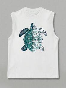 Men's Summer Round Neck Casual Tank Top And Shorts Set - White - View 7