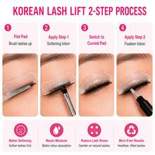 Professional Korean Lash Lift Step 1 Flat Pads 2PCS Reusable Silicone Softening Shields - Baby Pink - View 3