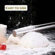 Heavy Duty Stainless Steel Rolling Pin - Non-Slip Grip, Round End Design For Baking, Suitable For Pastries, Cookies, Pasta - Commercial And Home Kitchen Use - Easy To Clean And Rust-Resistant - Great For Christmas, Halloween, Thanksgiving, Easter And Other Holidays - Ideal Gift For Home Baking Enthusiasts, Stylish Cylindrical Design, Durable Kitchen Tool, Pasta Rolling, Cookie Baking, Professional Grade Roller, Cylindrical Design, Rust-Resistant Material, Baking Roller, Pastry Rolling Pin, Baking Enthusiasts - Multicolor - View 10