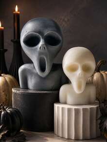 1pc 3D Ghost Face Candle Silicone Mold, Halloween Style, For Aromatherapy Candles, Plaster Crafts, Holiday Decor And Gift Making - Ghost Face Silicone Mold - View 10