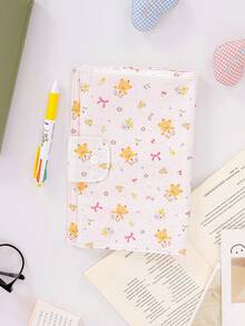 Carrying Handle Book Storage Bag Floral Book Sleeve Flower Print Large Bible Cover Cute Floral Bible Bag Book Protection Cover Large Capacity Dust Proof Book Cover Portable Dust Proof Book Cover Book Jacket Notebook/Planner Protective Case - View 5