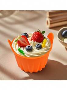 8pcs Air Fryer Baking Cups, Silicone Baking Pan, Muffin Cup Baking Cake Mold, Egg Tart Mold, Kitchen Accessories, Baking Tools, DIY Supplies - Multicolor - View 7