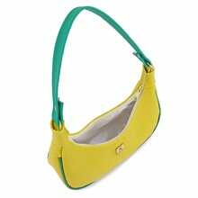 Women's Half-Moon Tote Shoulder Bag, Small, Sophisticated, Minimalist, Soft Leather - 黃色 - 查看 4