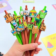 30pcs Creative Camping Leisure Ballpoint Pens, Random Patterns, Smooth Writing, Comfortable Grip, Holiday Party Gifts, Casual Beach, Student Teacher Office Staff Essential, Back To School Season, Perfect Treasure Gift For Friends - Sets - View 7