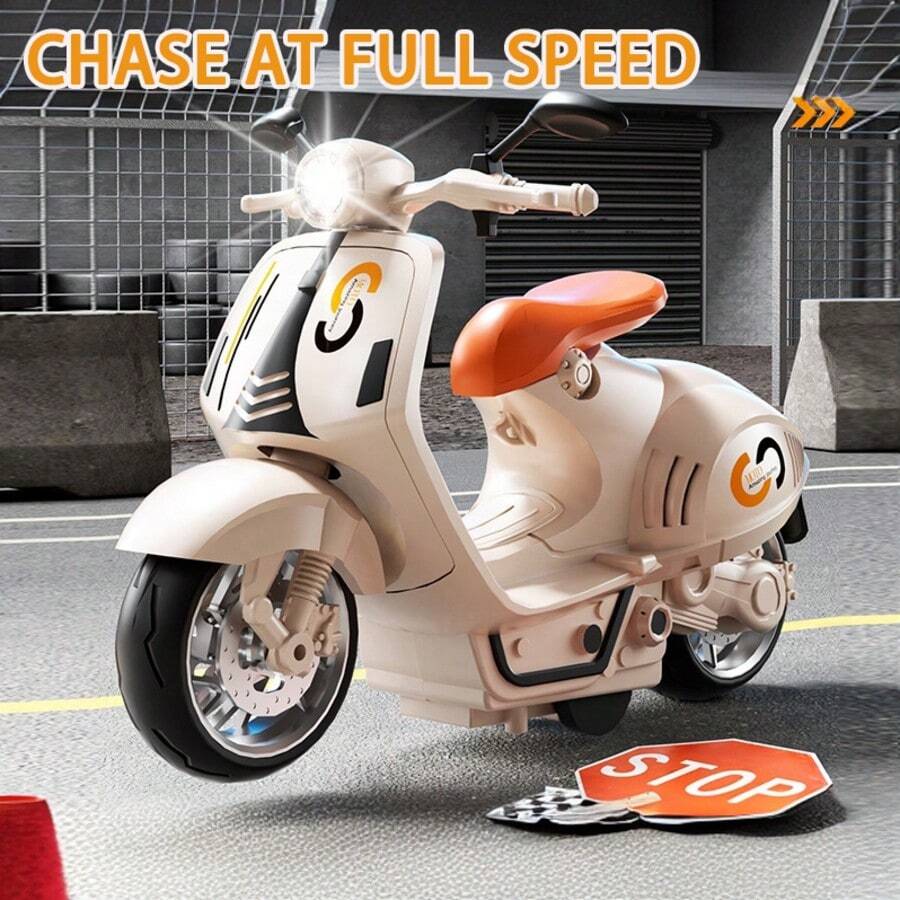 1 Pc Children's Retro Motorcycle Inertia Driving Light Simulation Sound Effect Little Sheep Model Baby Toy Display Piece