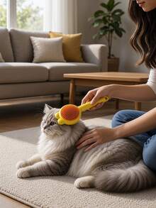 1 buah - Sikat Penghilang Bulu Hewan Peliharaan/Sisir Kucing; Cocok untuk Kucing dan Anjing; Terbuat dari Bahan ABS yang Tahan Lama; Menampilkan Desain Kelinci yang Lucu. Efektif menghilangkan bulu hewan peliharaan yang rontok; Hadiah ideal untuk hewan peliharaan kesayangan Anda; Cocok digunakan di semua musim. - View 3