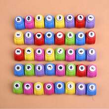 2/6/12pcs Mini Embossing Punch Set, Assorted Colors, Creative Portable Paper Cutting And Embossing Tools, Suitable For DIY Scrapbooking, Greeting Cards And Journal Decoration, Back To School, School Supplies - Multicolor - View 11