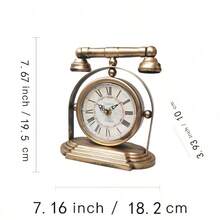 Vintage Iron Art Desk Clock, European Retro Style Desktop Clock Suitable For Bedroom, Living Room, Home Decor, Accurate Timekeeping, Ideal Housewarming Or Wedding Gift - Multicolor - View 9