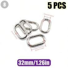 HSDOUBLE 5pcs Oval Metal Spring Hook Keychains, Suitable For Keyring Lanyards, Pet Collar Buckles, Wallet Keyring Replacement Parts - 5pcs - View 12
