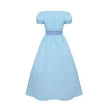 Disfraz de cosplay de Peter Pan, disfraz de cosplay de la princesa Wendy, traje de actuación de vestido largo. - Vestido de la princesa Wendy [vestido + accesorio para el cabello + cinturón] - Ver 4