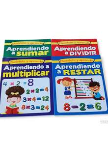 Pack Aprendiendo – Cuaderno De Ejercicios - Incluye: 1 aprendiendo a dividir, 1 aprendiendo a multiplicar, 1 aprendiendo a restar, 1 aprendiendo a sumar - Libro único - Ver 2