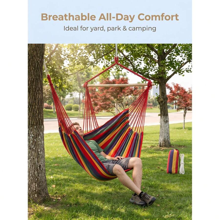 Outdoor Portable Storage Movable Hammock Chair, Hanging Swing Chair For Patio Garden Balcony, Breathable Fabric, Indoor Outdoor Space-Saving Recliner, Space-Saving Home Swing, Comes With Storage And Rope, Holiday Essential, Perfect For Summer,