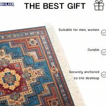 BHJLAXR [Alfombrilla de ratón con medallón geométrico] Alfombrilla de ratón de estilo vintage lujoso con diseño floral intrincado de alfombra oriental - Accesorio de escritorio de oficina, tapete de computadora - Regalo perfecto para decoración del hogar - Ver 4