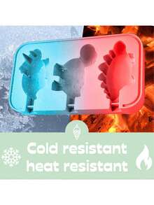 1PC Cute Dinosaur Silicone Ice Pop Molds, Popsicle Mold With Sticks, Reusable Freezer Tray For Homemade Ice Cream, Juice Pops, And Frozen Snacks - 彩色 - 查看 5