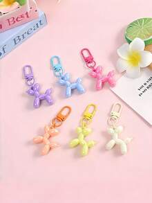 50pcs/20pcs/10pcs/5pcs/1pc Laser Cut Balloon Dog Keychain - Cute Puppy Backpack Charm, Key Pendant, Backpack Charm, Key Charm, Phone Charm, Suitable For Decorating Backpacks, Keys, Phones, Clothing, Etc. - Balloon Puppy - View 1